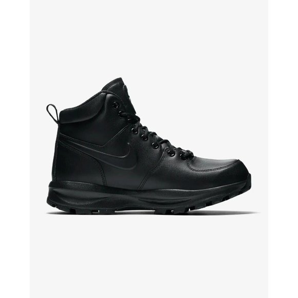 Nike Manoa Leather Boots Water Resistant Triple Black 454350-003 Men's Size 11 - Picture 3 of 10